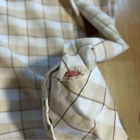 Champion Western Vintage Tan Brown Plaid Pearl Snap Shirt Unisex - Picture 8 of 8
